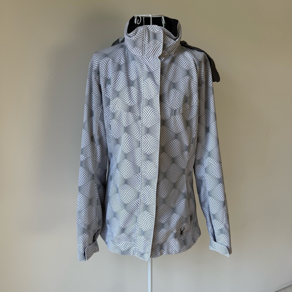 Spyder Patterned Ski Jacket Softshell Fleece Line… - image 1
